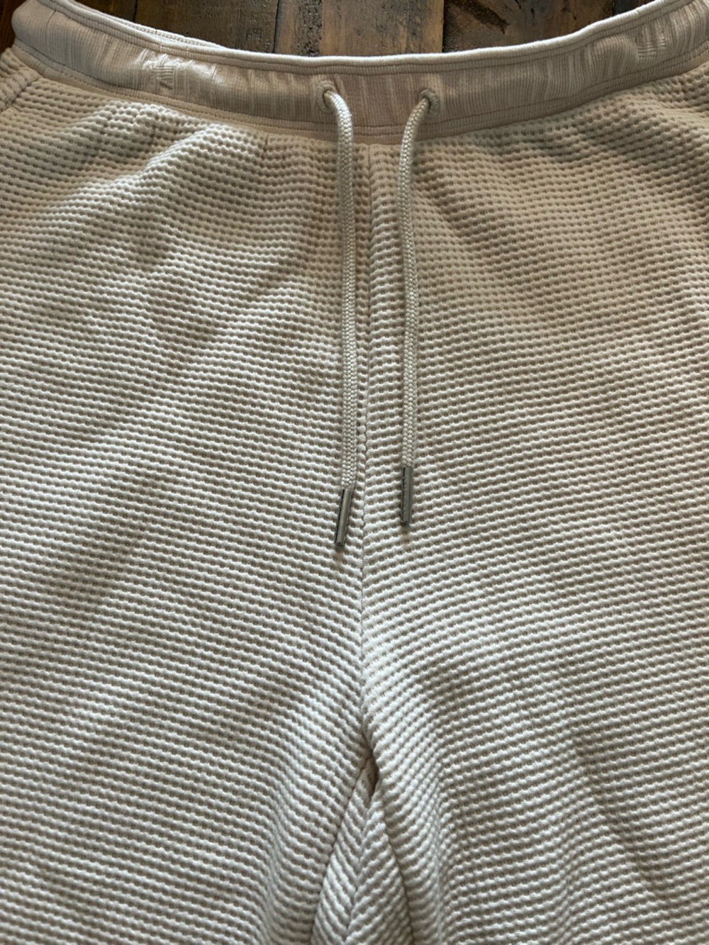 Athleta Tranquil Mid Rise Waffle Jogger Cream Lounge Pants Women’s Small Petite - Picture 5 of 9